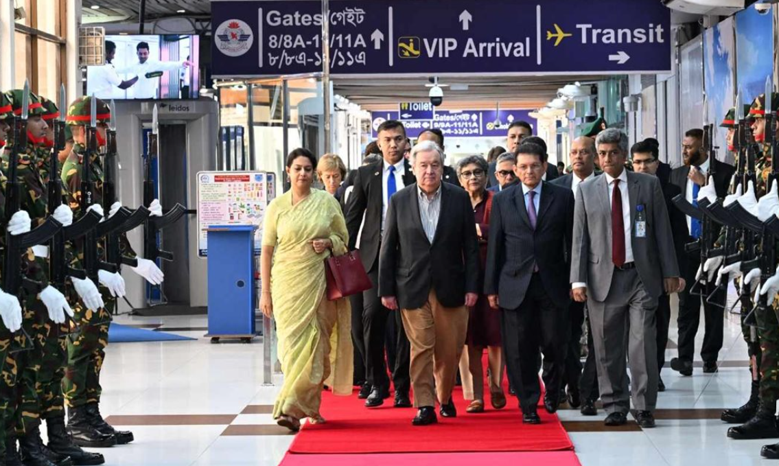 ঢাকা ছাড়ার আগে যা বলে গেলেন জাতিসংঘ মহাসচিব