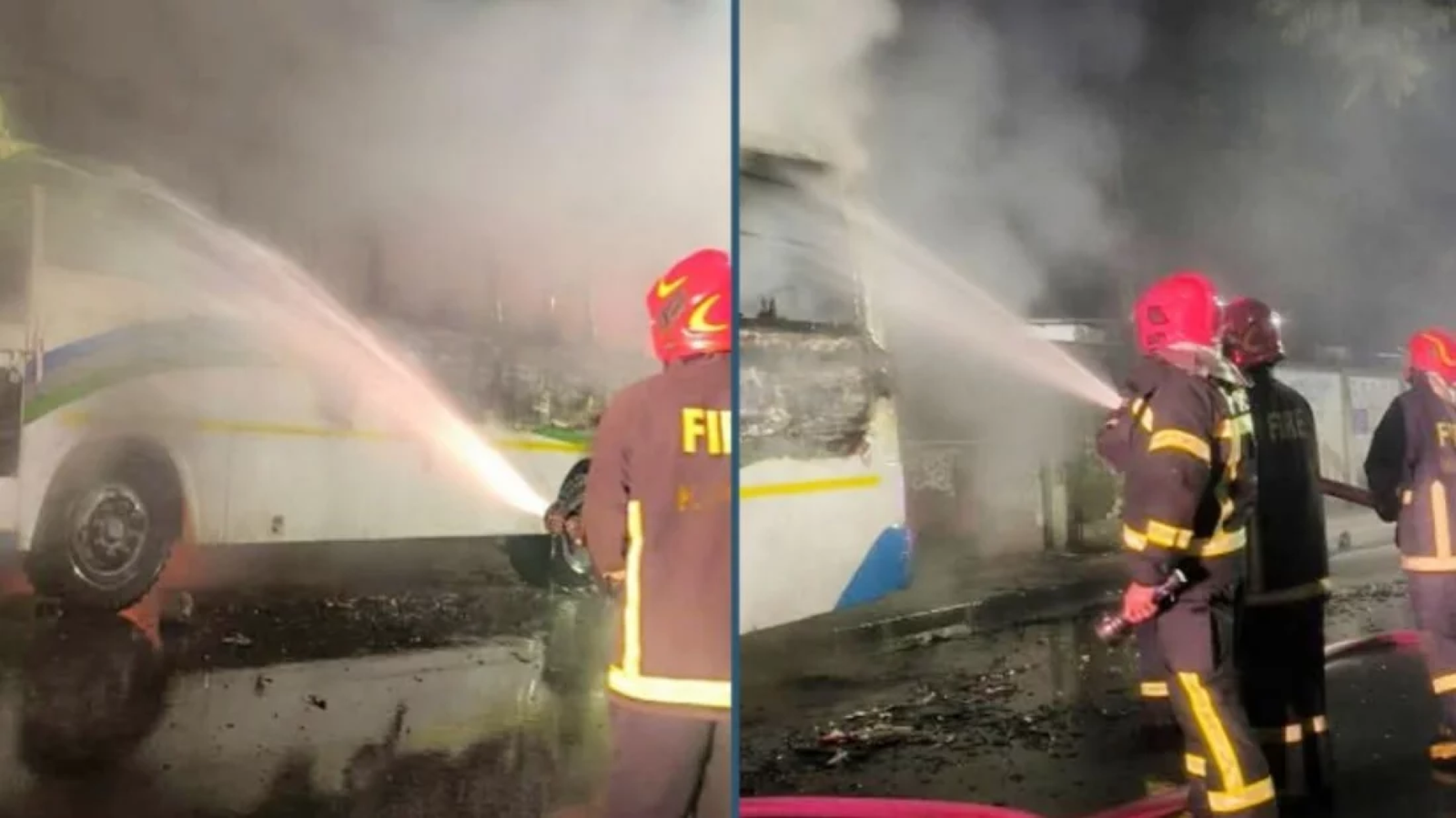 মিরপুরে ড্যাফোডিল বিশ্ববিদ্যালয়ের দুই বাসে অগ্নিকাণ্ড, গভীররাতে আগুন